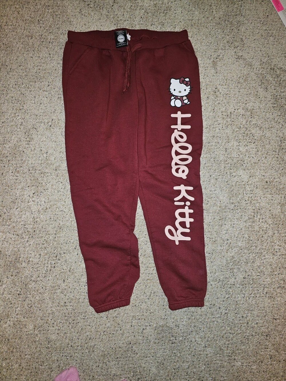 Hello Kitty Womens Maroon Jogger Sweat Pants M